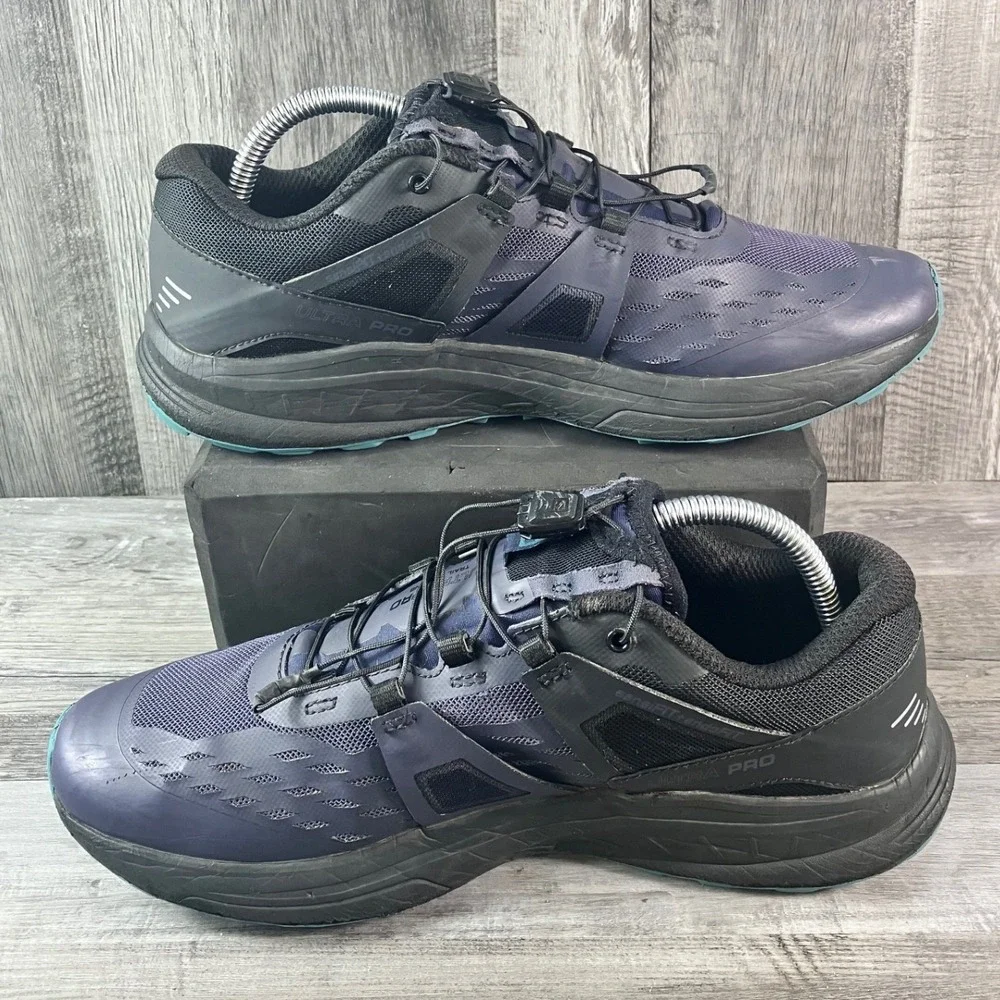 Salomon Ultra Pro Trail Running Shoes Mens 9 Navy Blue Black Teal 404947